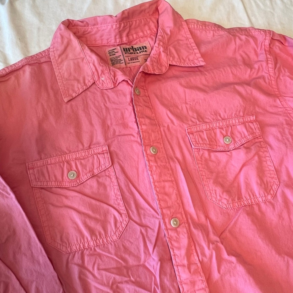 Urban Pipeline Pink Long Sleeve Button-Down Shirt Size Large (2633)